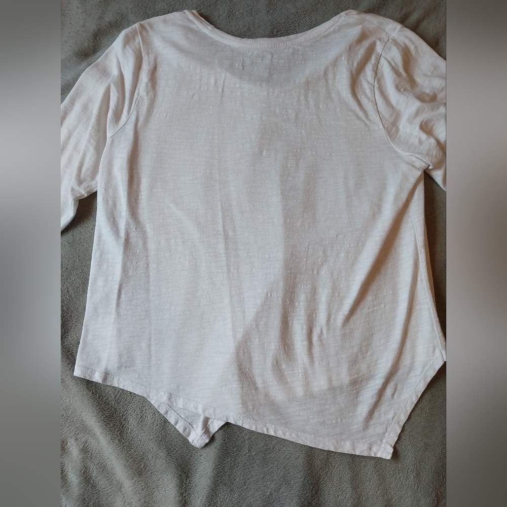 Studio Park 3/4 Sleeve Slub Knit Top M - Picture 2 of 5